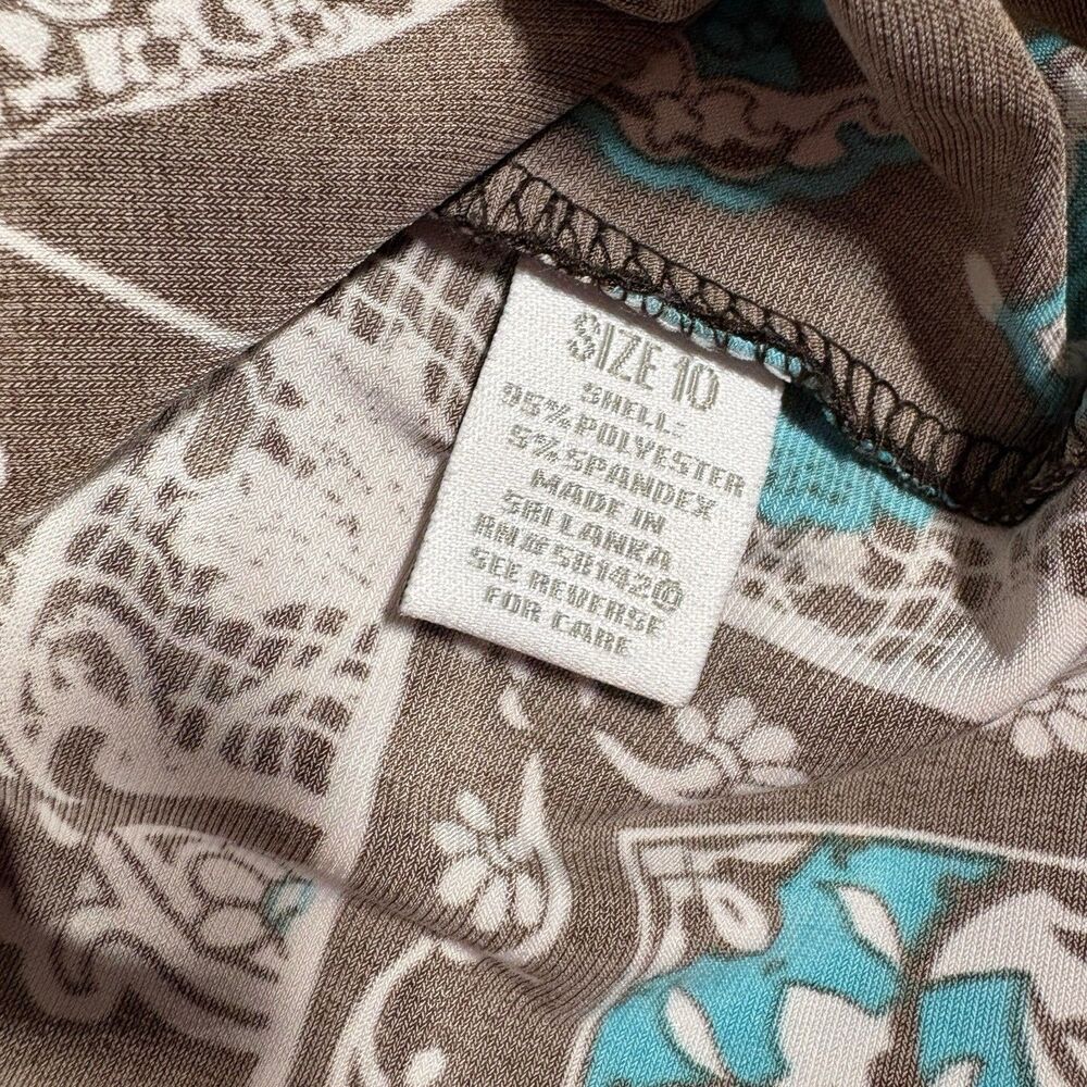 DressBarn Women’s Dress Size 10 Empire Waist Paisley Geometric Print Midi - Picture 6 of 8